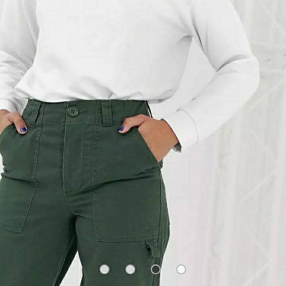 Asos design slim leg combat green pants size 10 - Picture 3 of 8
